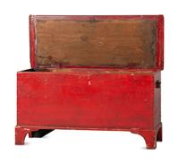 A Federal Red-Painted Poplar Blanket Chest