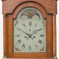 A Federal carved maple tall case clock Works signed Timothy Chandler (1762-1848), Concord, NH, the case attributed to David Young, Hopkinton, NH, circa 1800