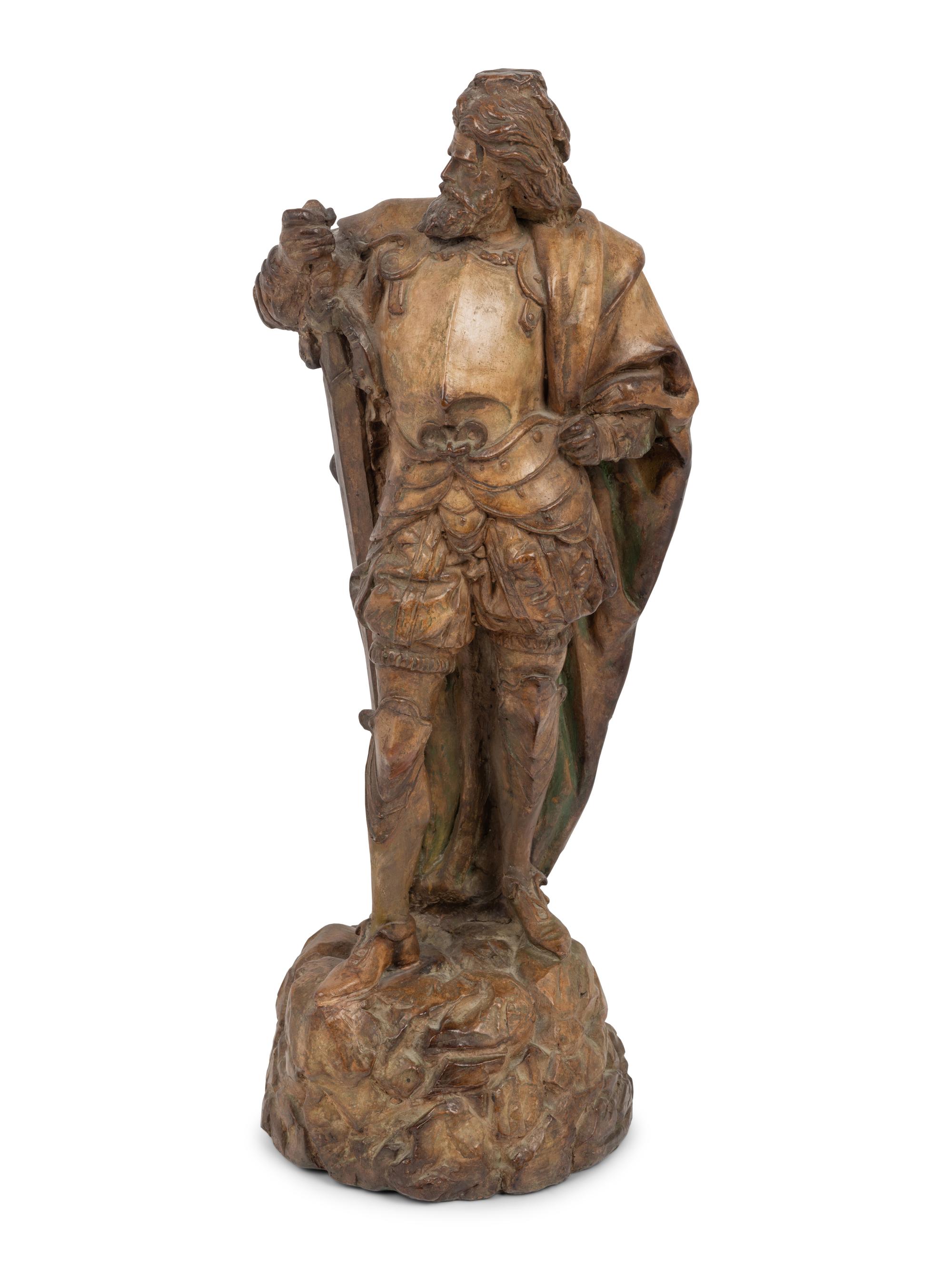 A Continental Terra Cotta Figure of a Cavalier