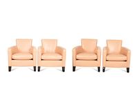 A Set of Four Christian Liaigre Leather Club Chairs