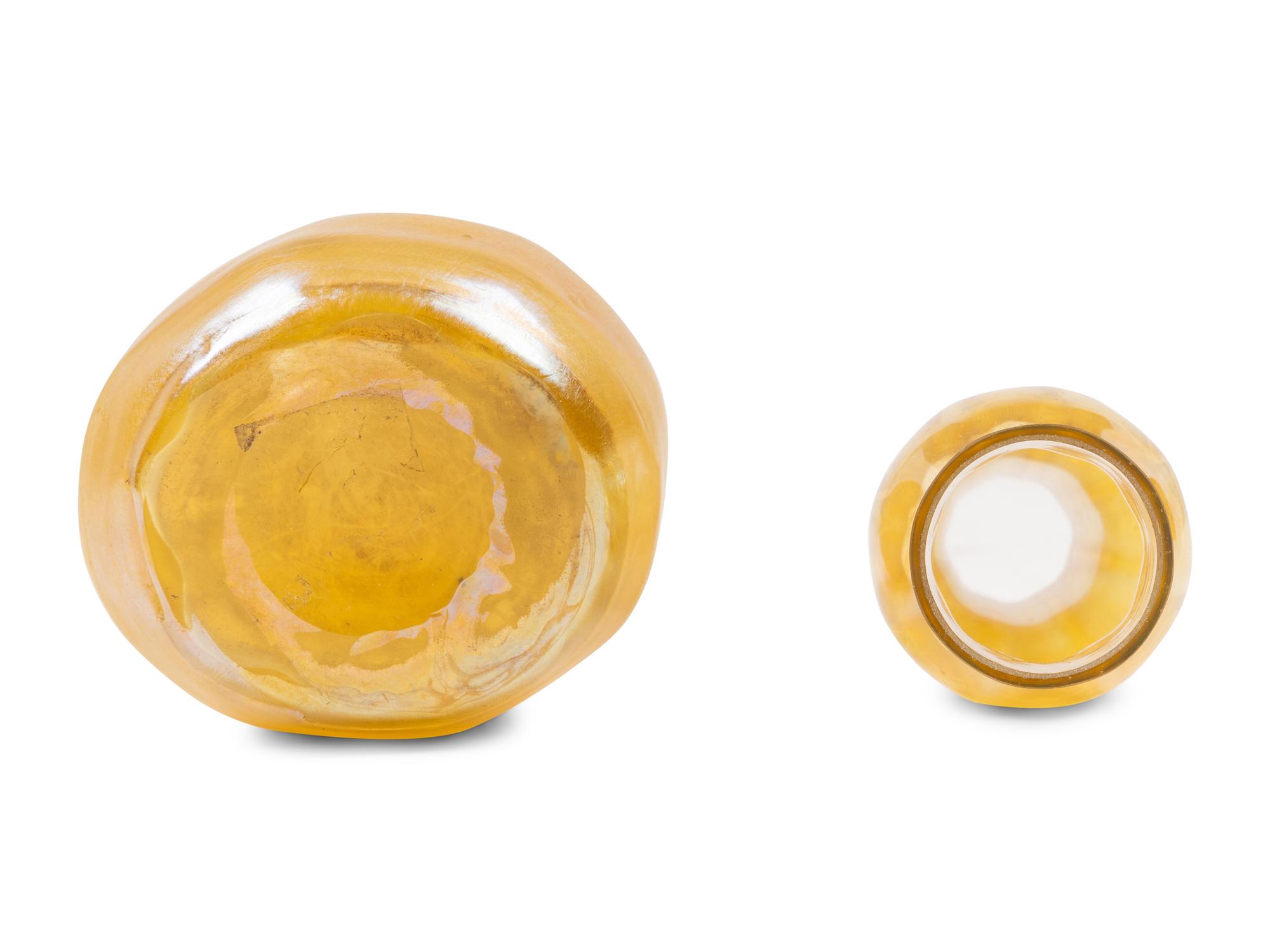 Two Small Favrile Glass Shades