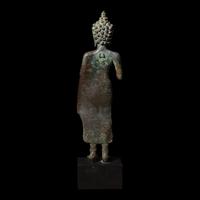 A Thai Copper Alloy Figure of Buddha, Mon-Dvaravati, 7th-8th Century 暹羅七-八世紀 青銅佛