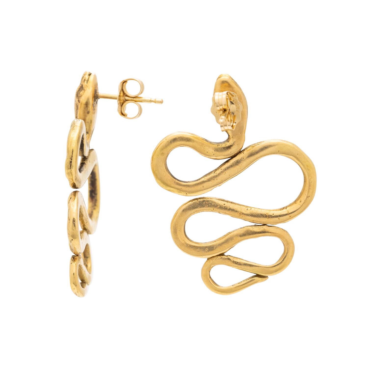 YELLOW GOLD SNAKE EARRINGS