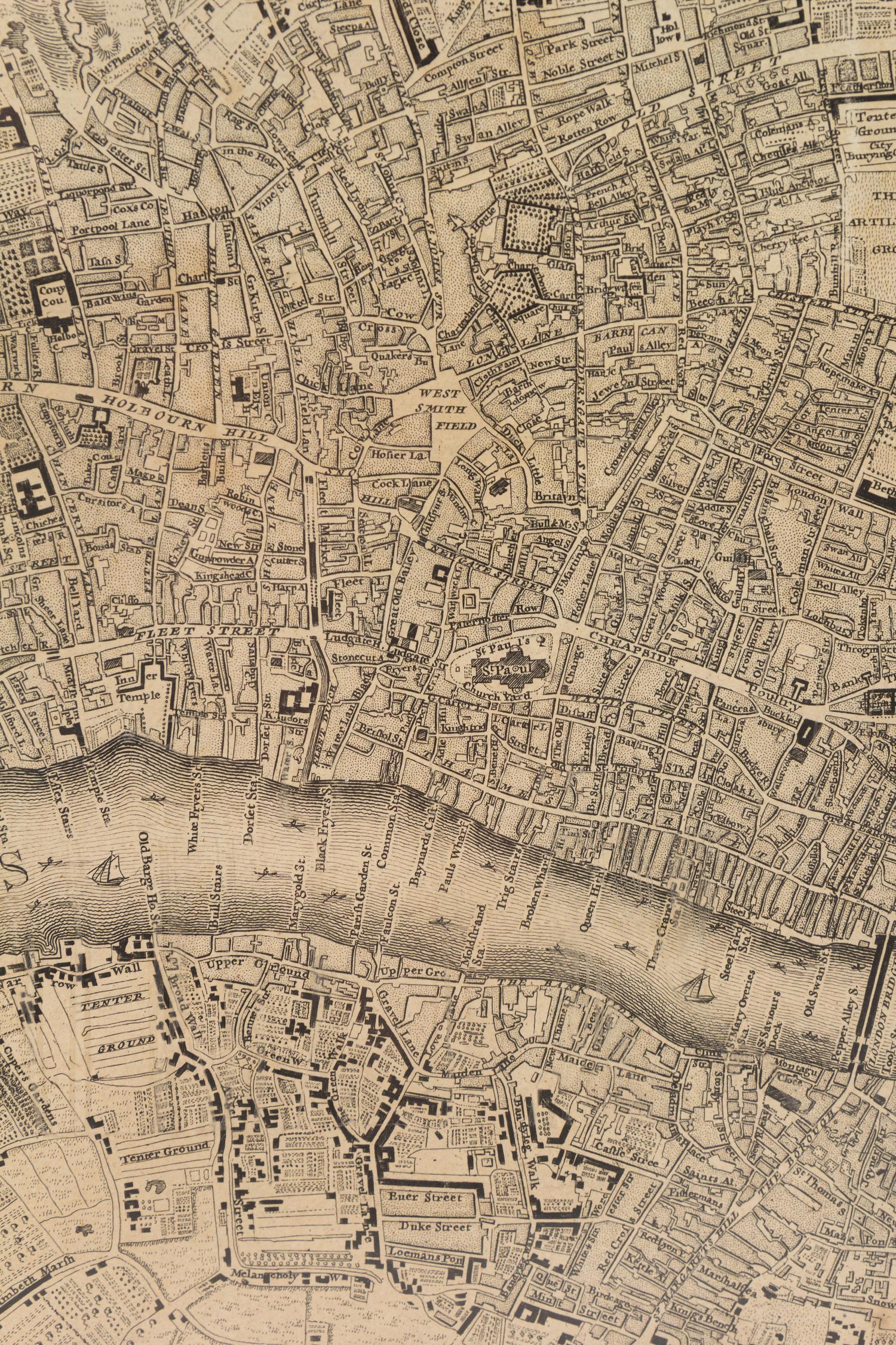 ROCQUE, John (circa 1709-1762) and Richard PARR. A single sheet from An Exact Survey of the City's of London Westminster ye Borough of Southwark . London, 29 April 1746.