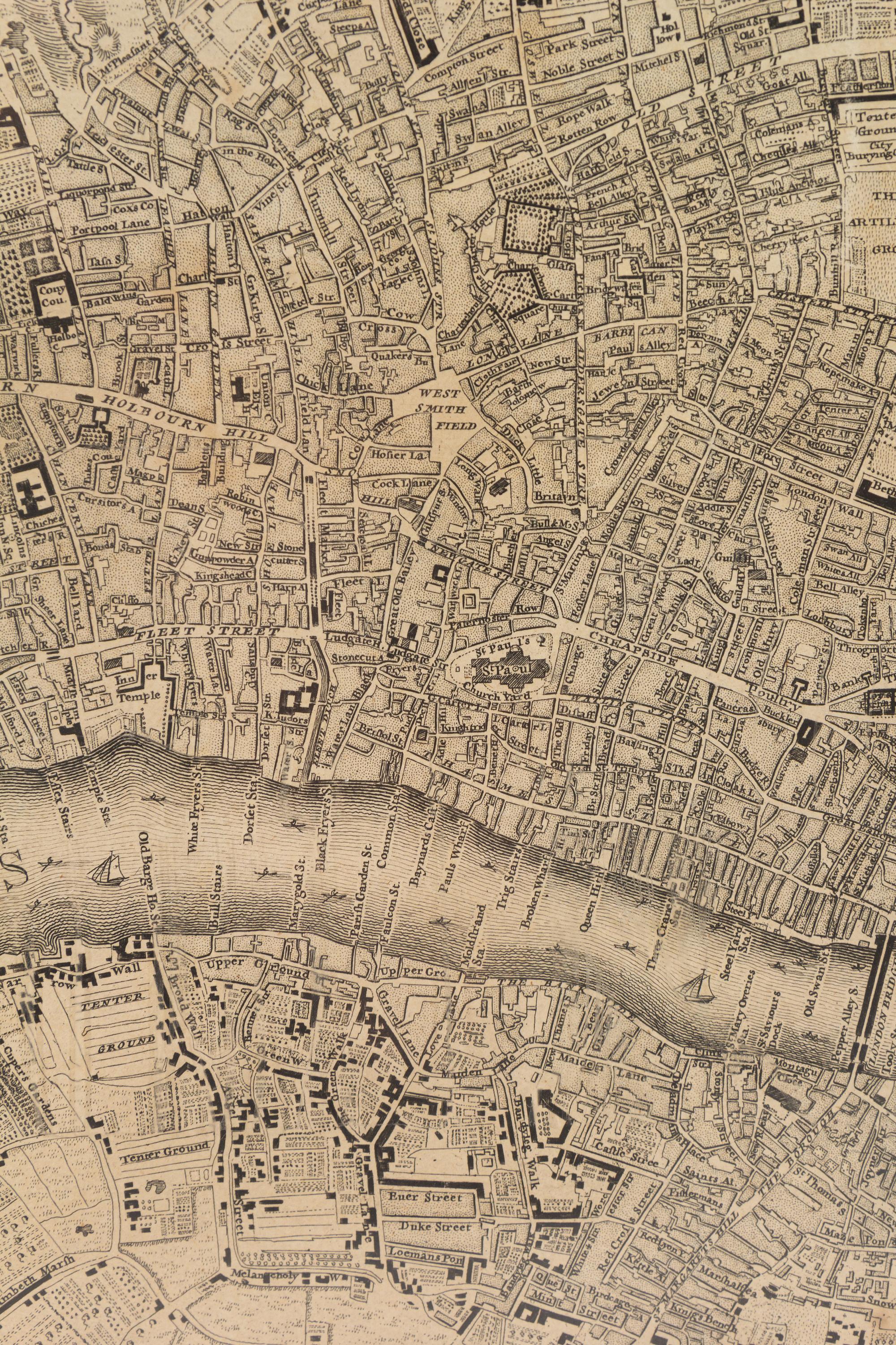 ROCQUE, John (circa 1709-1762) and Richard PARR. A single sheet from An Exact Survey of the City's of London Westminster ye Borough of Southwark . London, 29 April 1746.