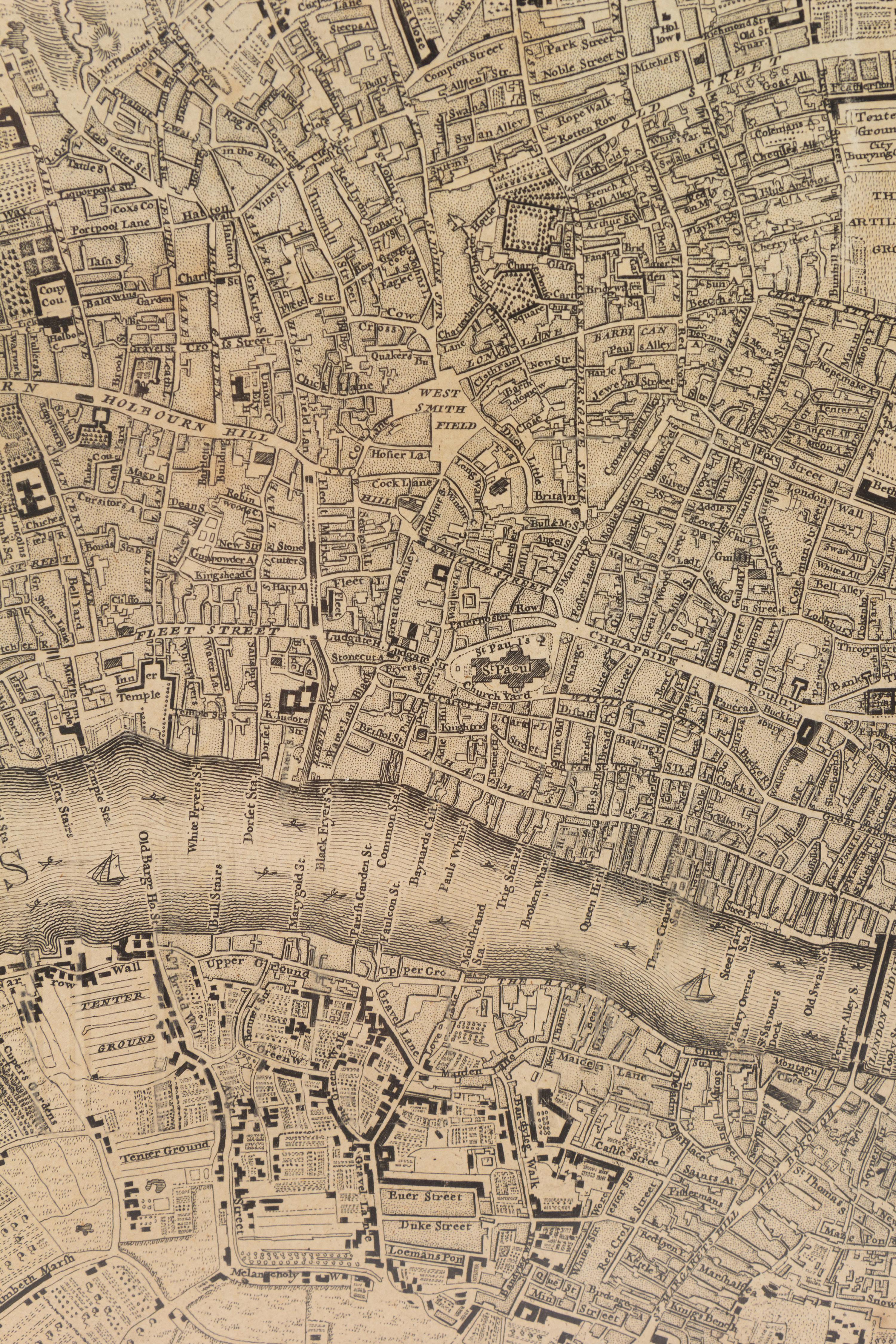 ROCQUE, John (circa 1709-1762) and Richard PARR. A single sheet from An Exact Survey of the City's of London Westminster ye Borough of Southwark . London, 29 April 1746.