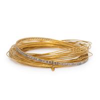 Coomi, Yellow Gold and Diamond Interlaced Multi Bangle Bracelet