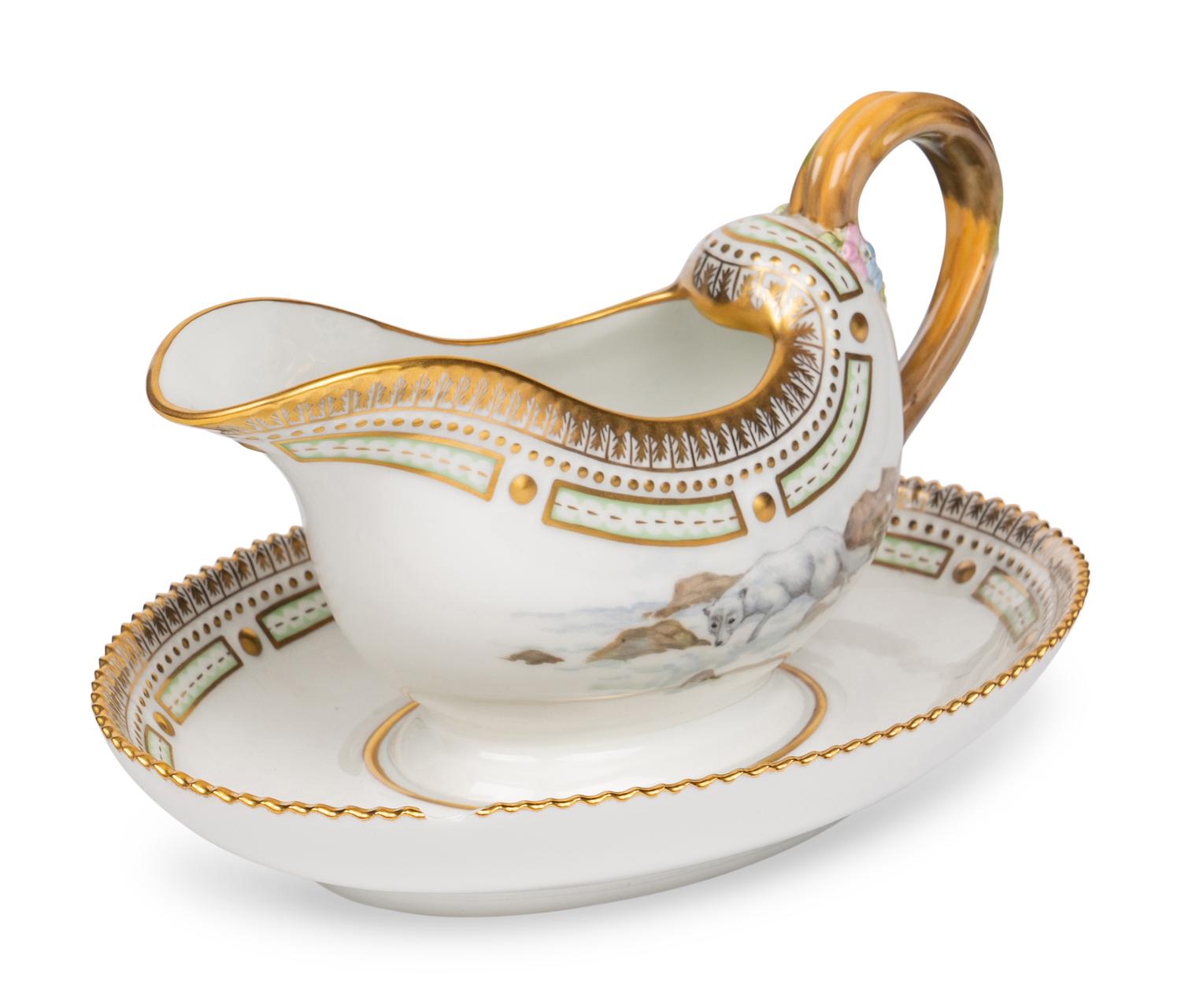 A Royal Copenhagen Fauna Danica Porcelain Sauce Boat
