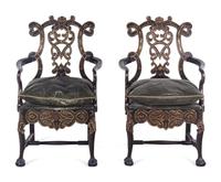 A Pair of Charles Pollock for William Switzer Portuguese Armchairs