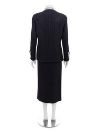 Chanel Dark Blue Houndstooth Skirt Suit, 1993