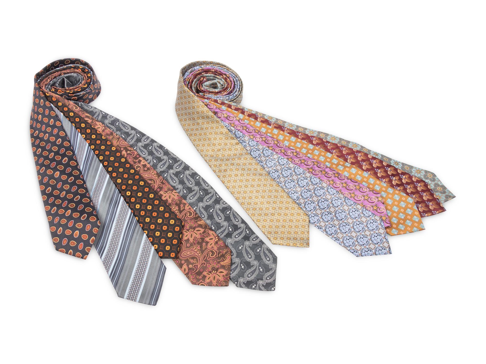 Eleven Designer Neckties, Personally Owned and Worn by Mike Ditka