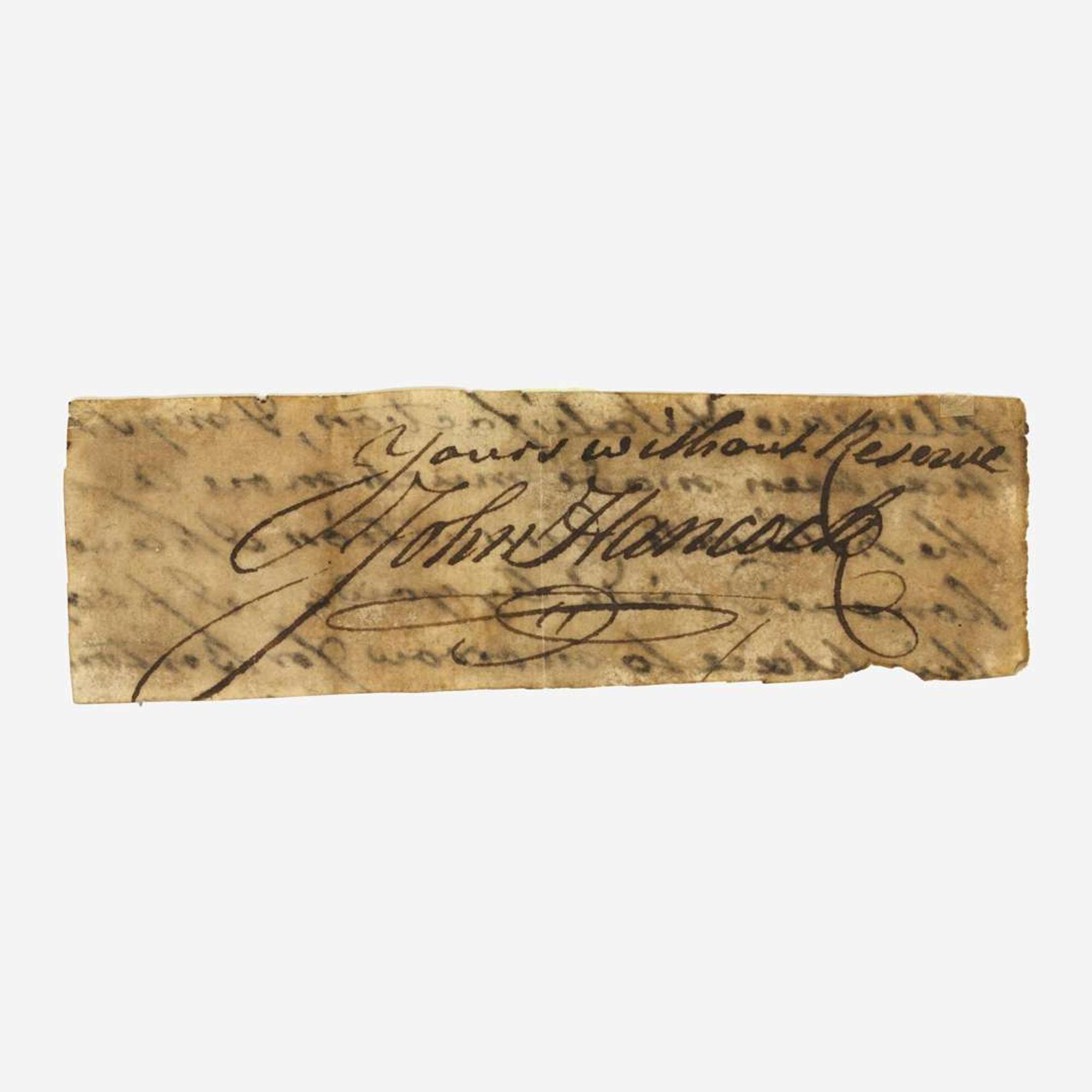 [Americana] [Declaration of Independence] Hancock, John Cut Signature