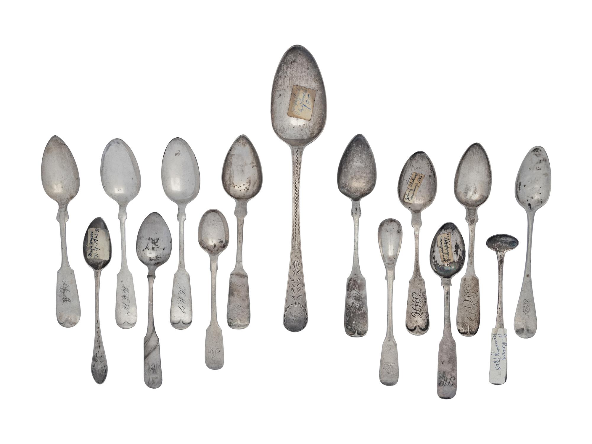 A Large Collection of Silver Spoons
