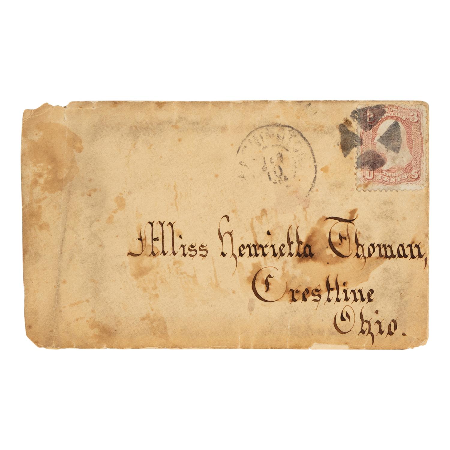 [LINCOLN ASSASSINATION]. THOMAN, John Adam (1838-1906). Autograph letter signed ("J. Thoman") to Henrietta Thoman, Washington, D.C., 15 April 1865.