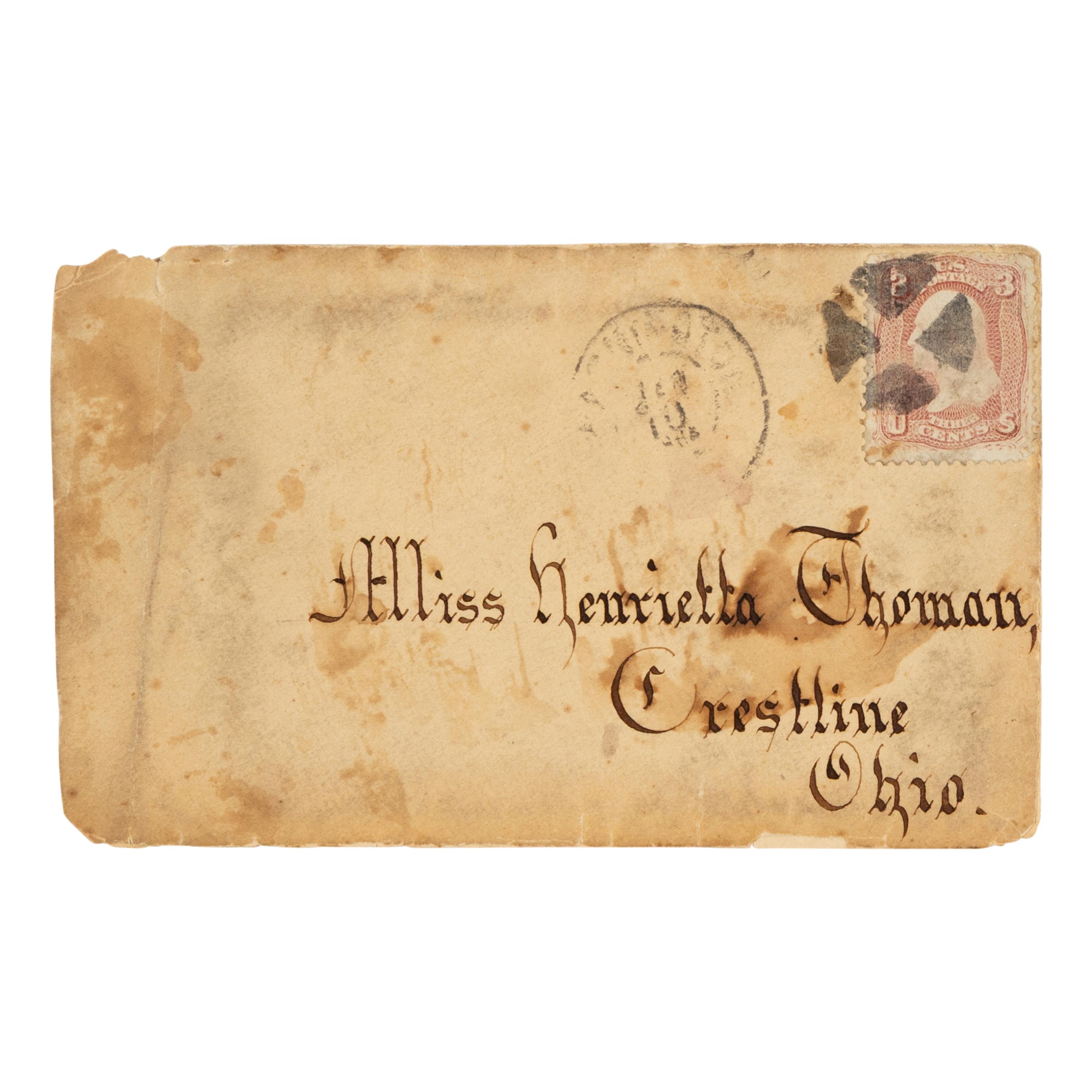 [LINCOLN ASSASSINATION]. THOMAN, John Adam (1838-1906). Autograph letter signed ("J. Thoman") to Henrietta Thoman, Washington, D.C., 15 April 1865.