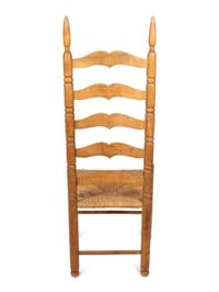 Two Pennsylvania Maple Ladderback Rush-Seat Side Chairs