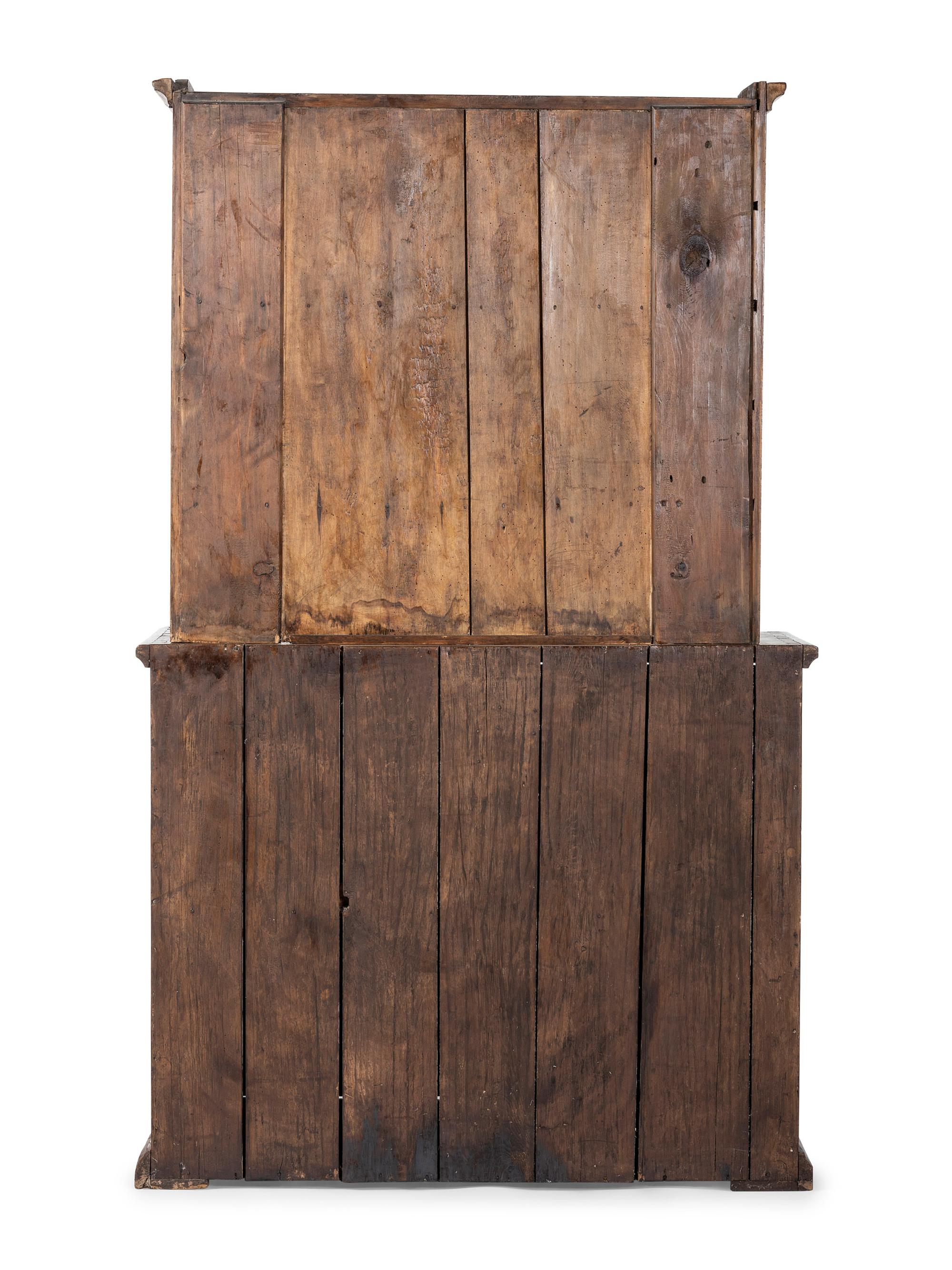 A Country Stained Maple Step-Back Cupboard