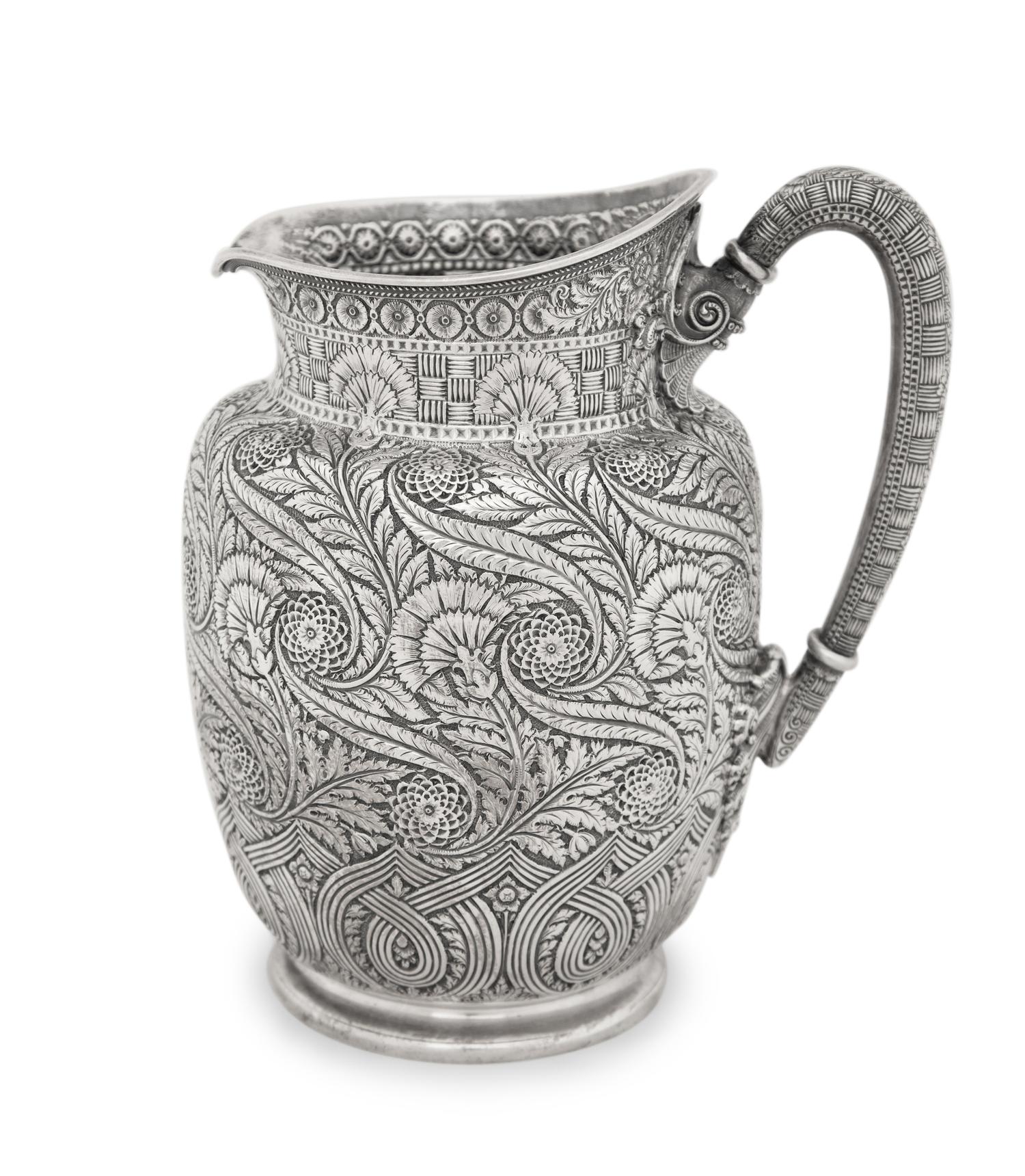A Tiffany and Co. Silver Arabesque Water Pitcher