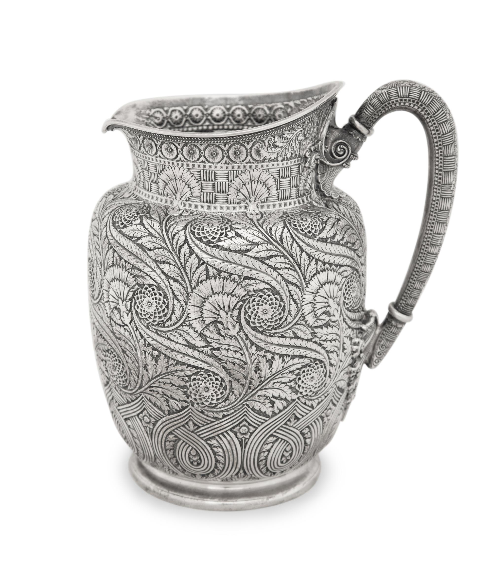A Tiffany and Co. Silver Arabesque Water Pitcher