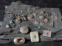 Group of Curio Jewelry and Silver Items