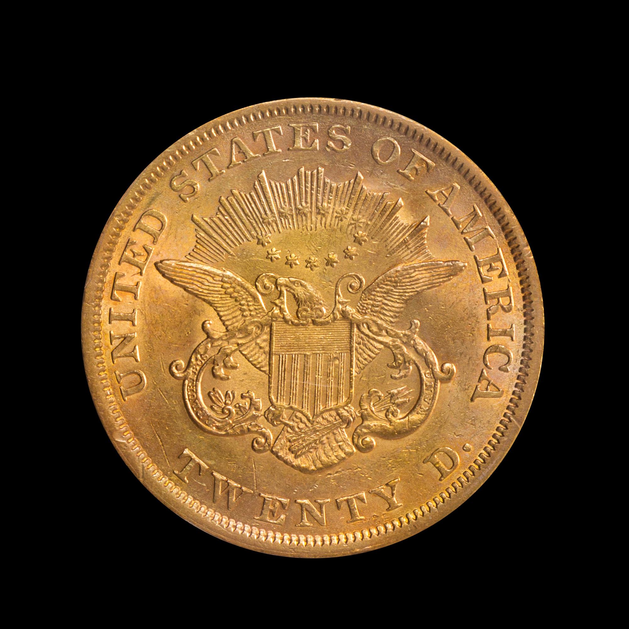 A United States 1854 Liberty Head: Small Date $20 Gold Coin