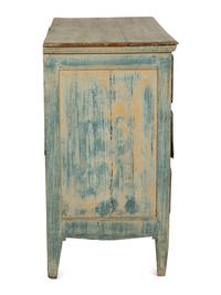A North European Neoclassical Blue-Painted Commode
