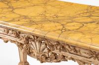An Italian Painted and Parcel Gilt Faux Marble-Top Console Table