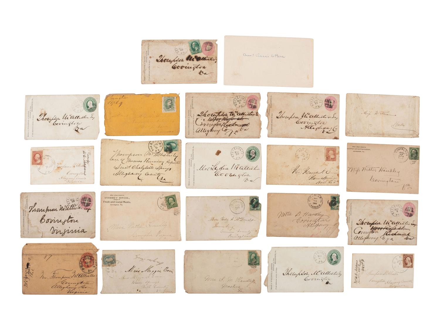[CIVIL WAR] -- [RAILROAD]. The McAllister family archive, including papers of Captain Thompson McAllister, 27th Virginia Infantry, and his Union family members.