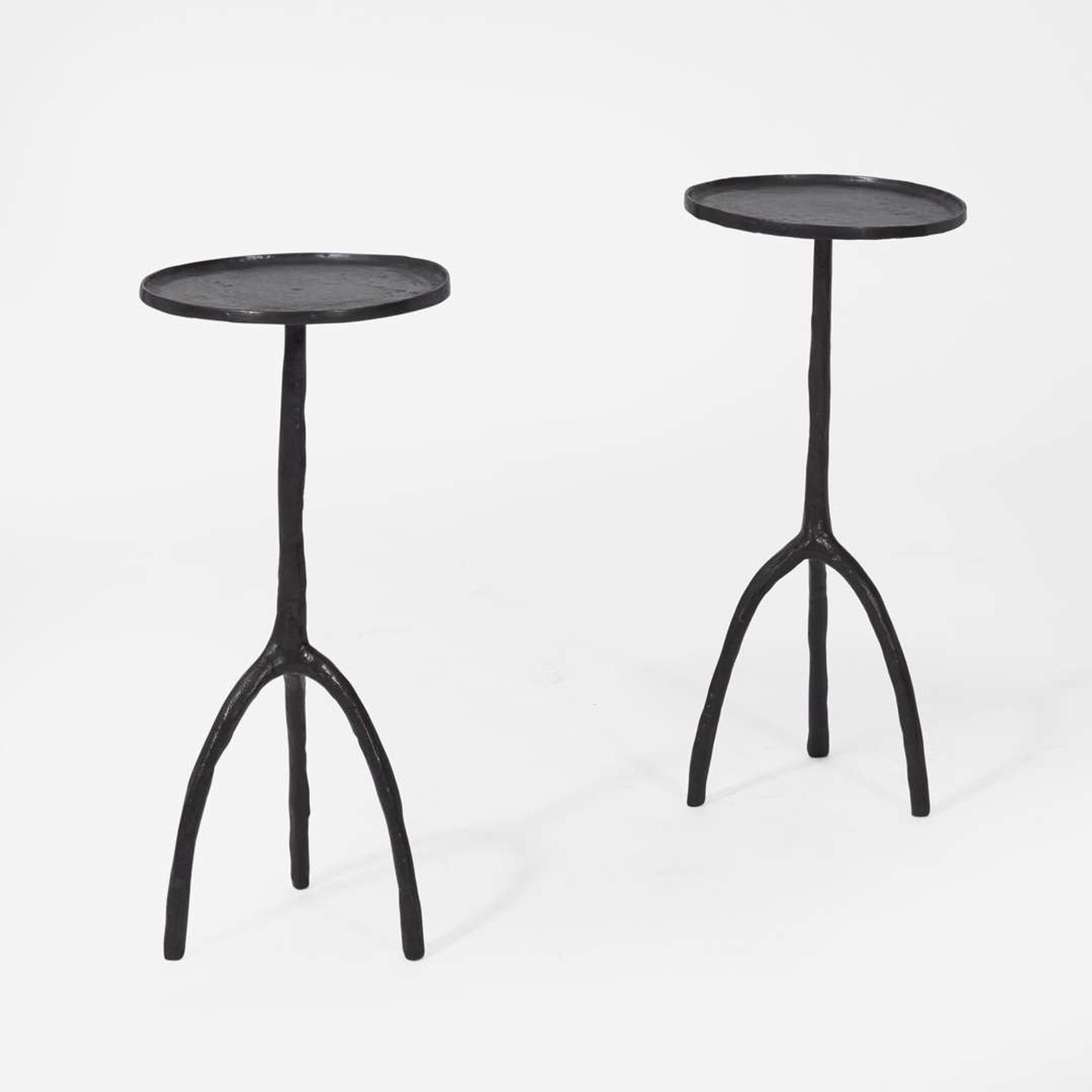 Christian Liaigre (French, 1943-2020) for Holly Hunt (American, active 1983 to present) Pair of "Trépied" Bronze Side Tables, USA, 2003