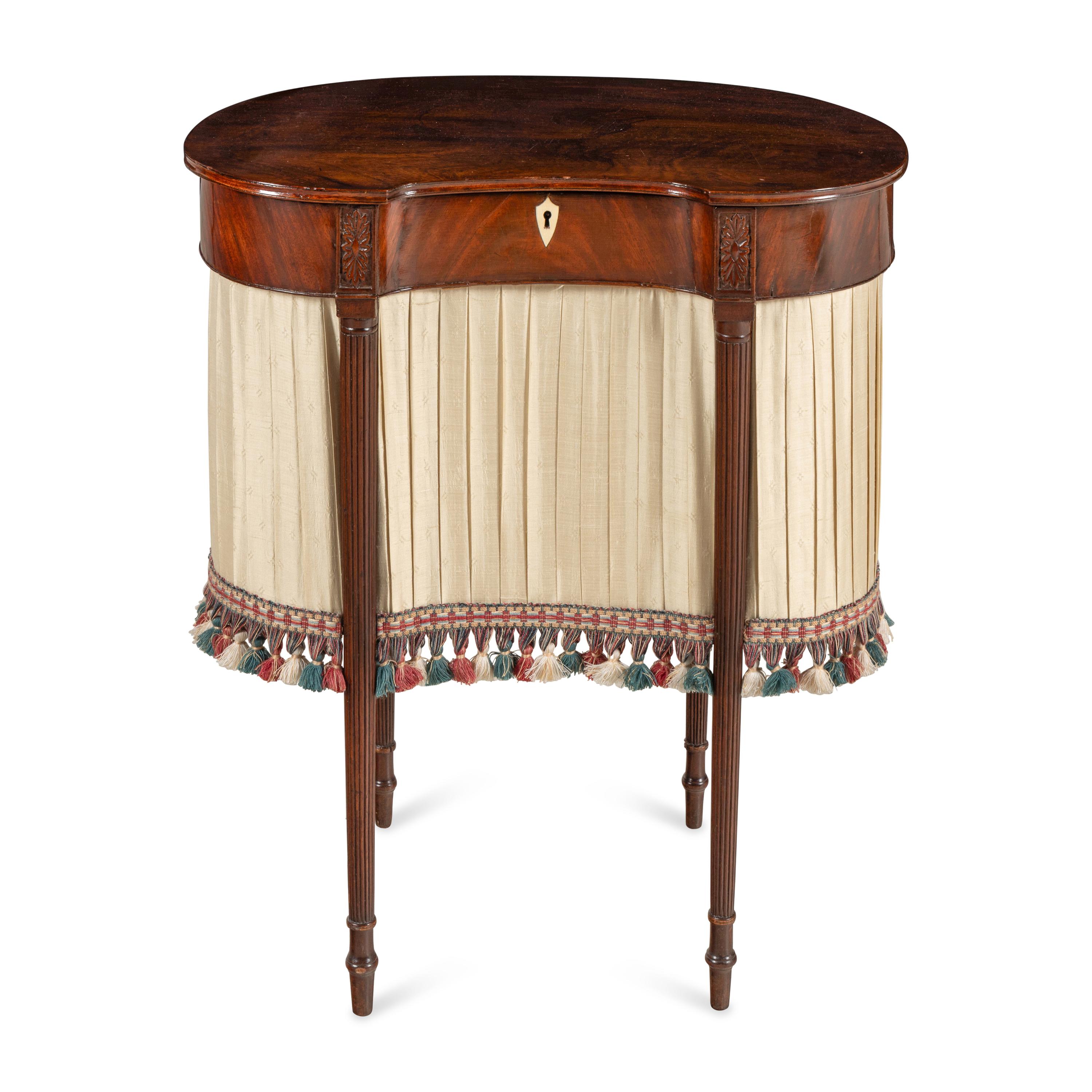 A Fine Federal Carved Mahogany Sewing Table