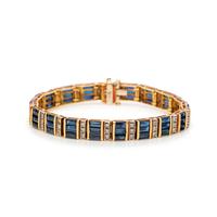 SYNTHETIC SAPPHIRE AND DIAMOND BRACELET
