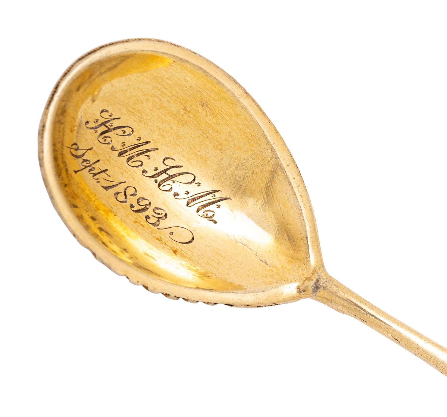 Twelve Russian Enameled Silver Teaspoons