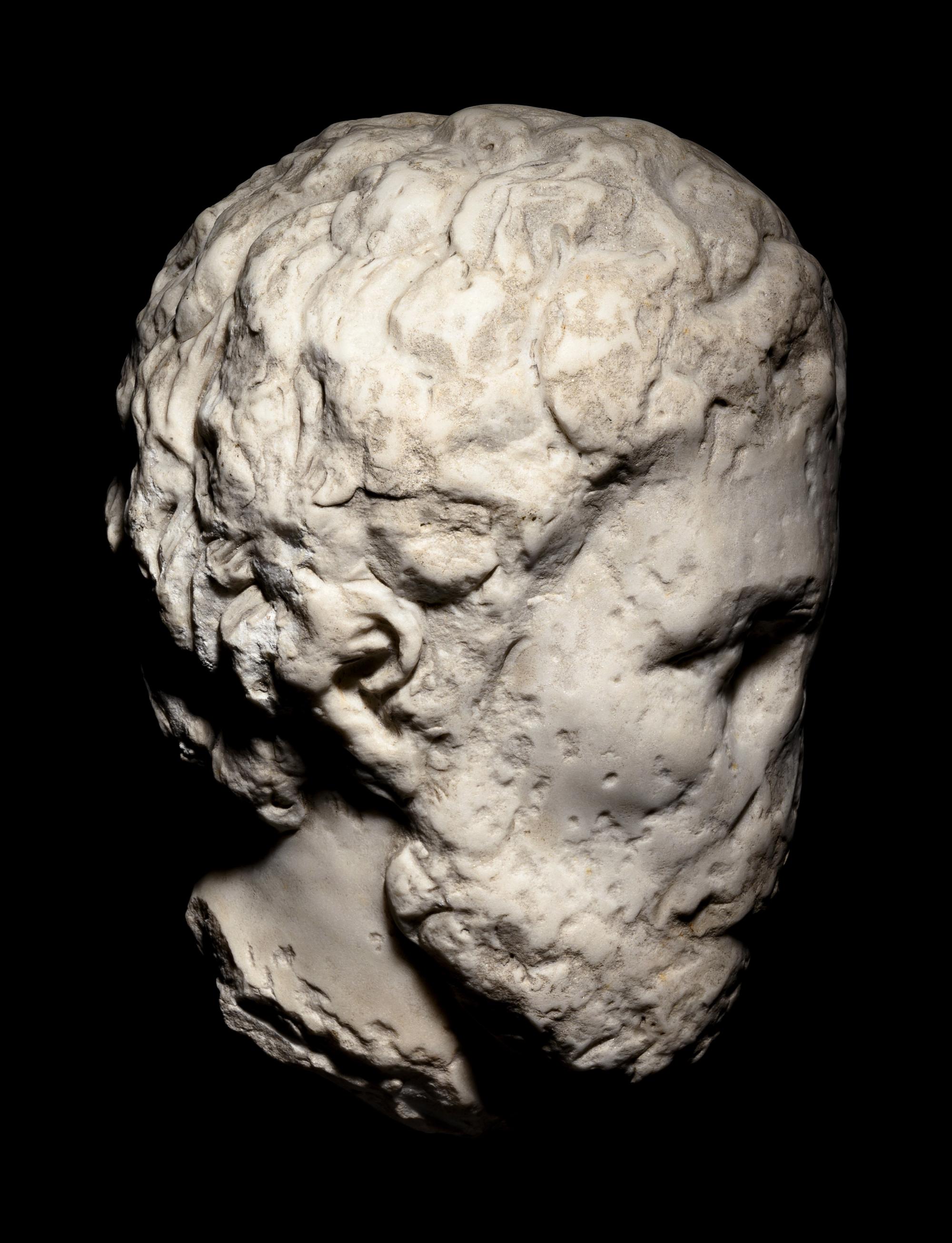 A Roman Marble Portrait Head of Emperor Marcus Aurelius