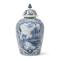 A Dutch Delft Covered Vase