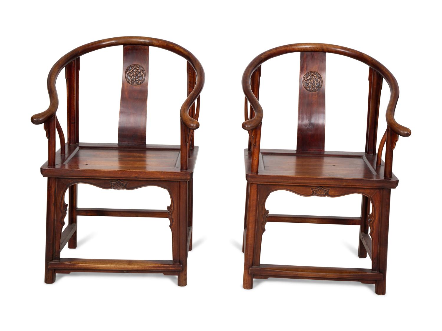 A Pair of Chinese Hardwood Chairs