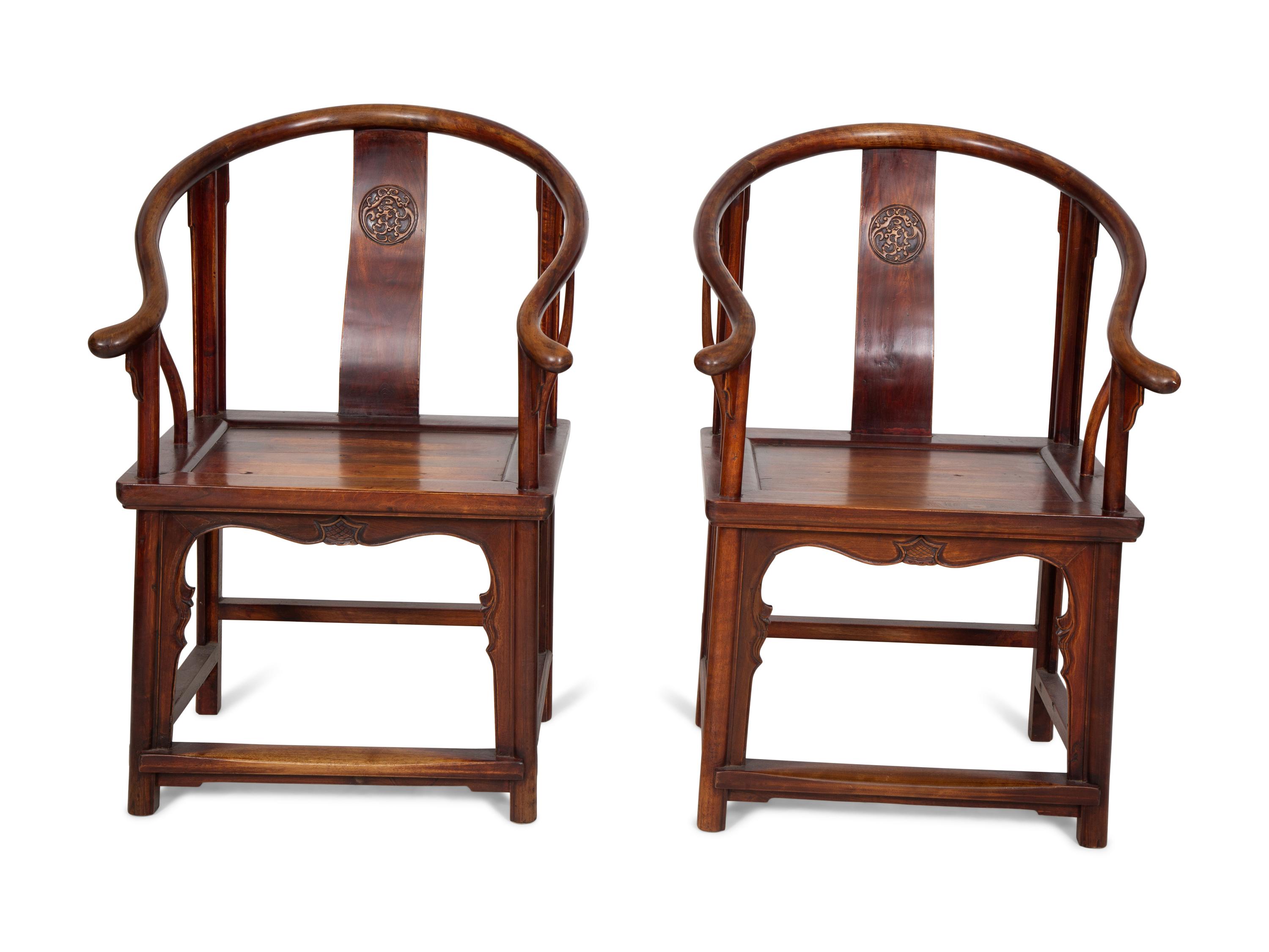 A Pair of Chinese Hardwood Chairs