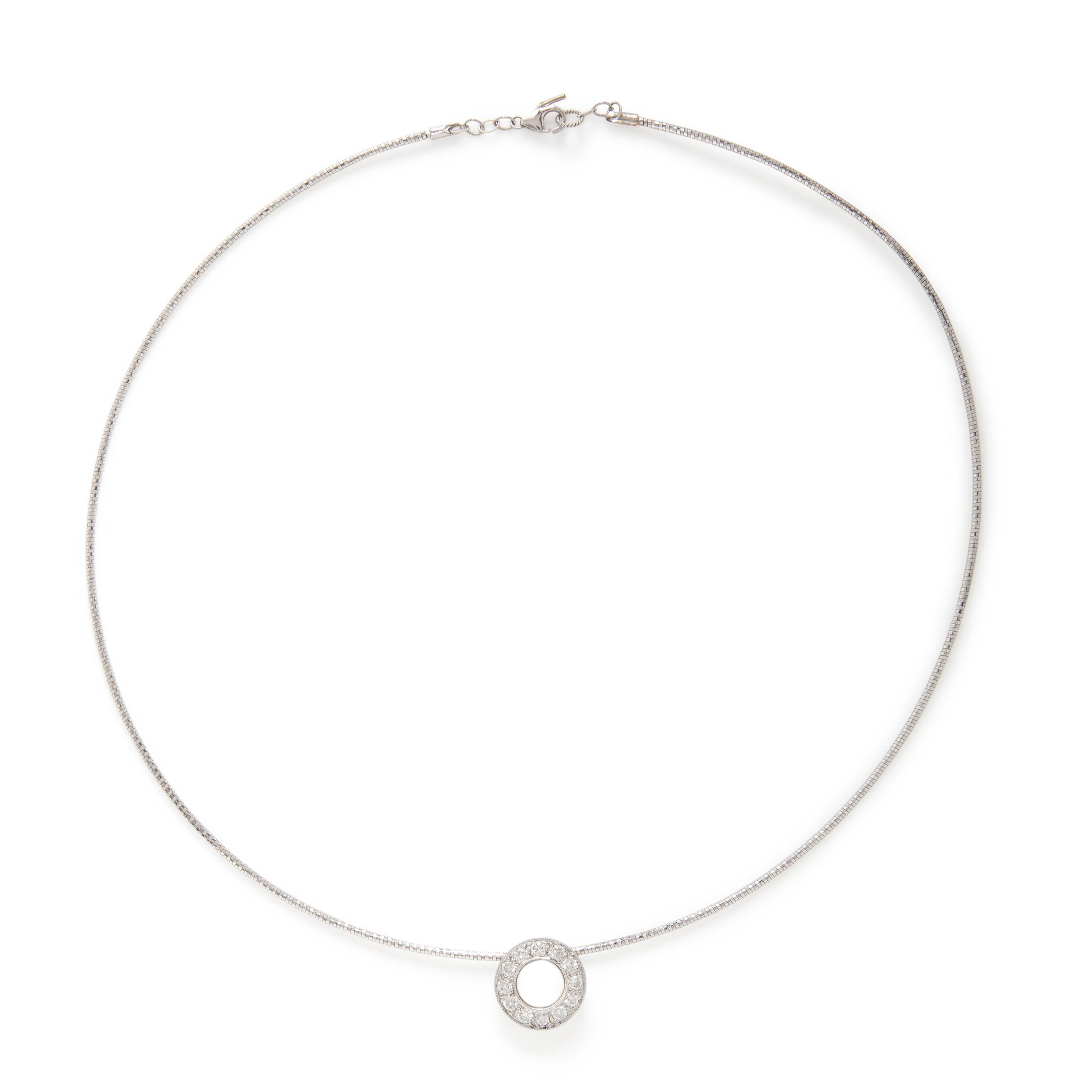 White Gold and Diamond Slide Necklace