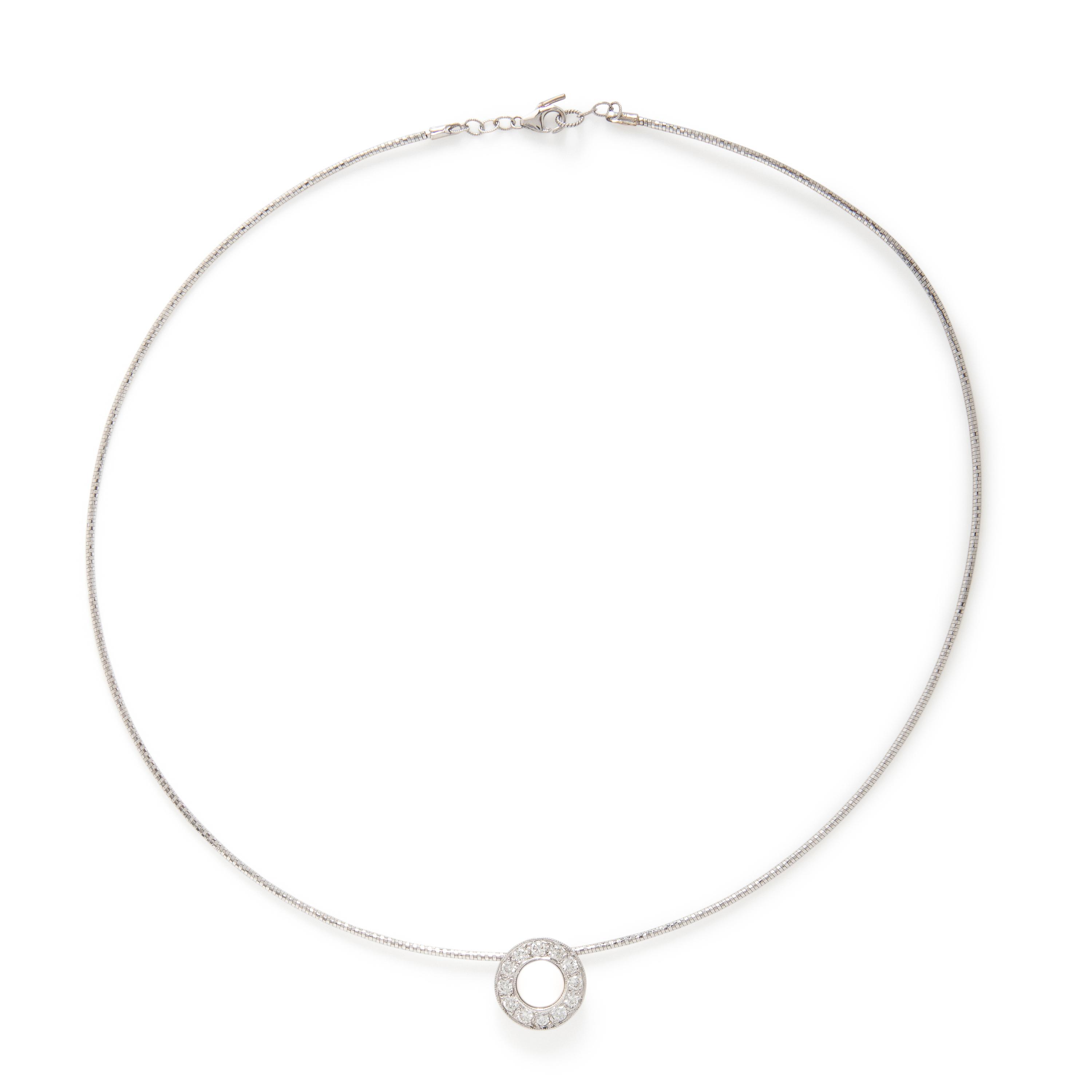 White Gold and Diamond Slide Necklace