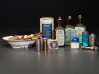 A Group of Barbers' Tools and Toilet Articles