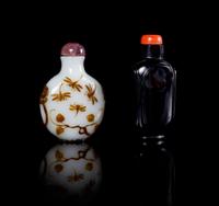 Two Peking Glass Snuff Bottles Height of taller 2 1/2 inches. — 19TH-EARLY 20TH CENTURY