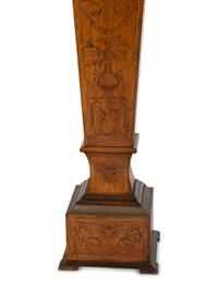 A Pair of Continental Marquetry Marble-Top Pedestals