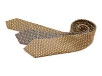 Three Hermes ties, two yellow, one gray