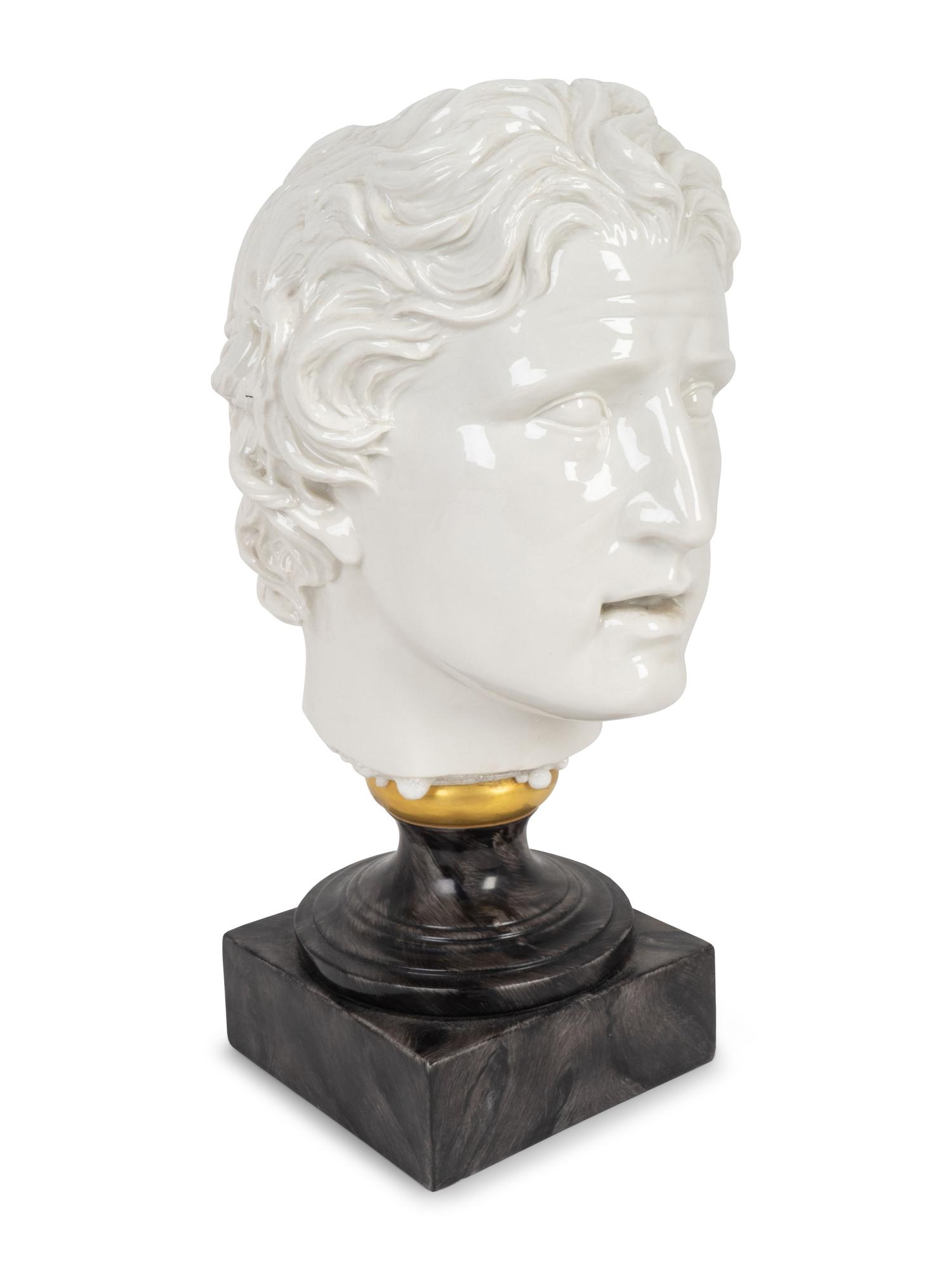 A Roman Style Porcelain Bust of a Man — 20TH CENTURY