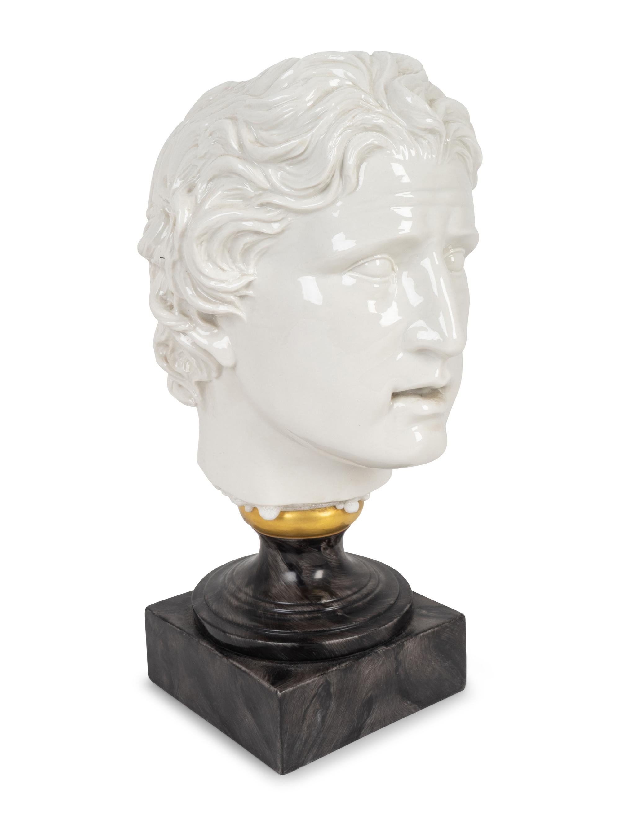 A Roman Style Porcelain Bust of a Man — 20TH CENTURY