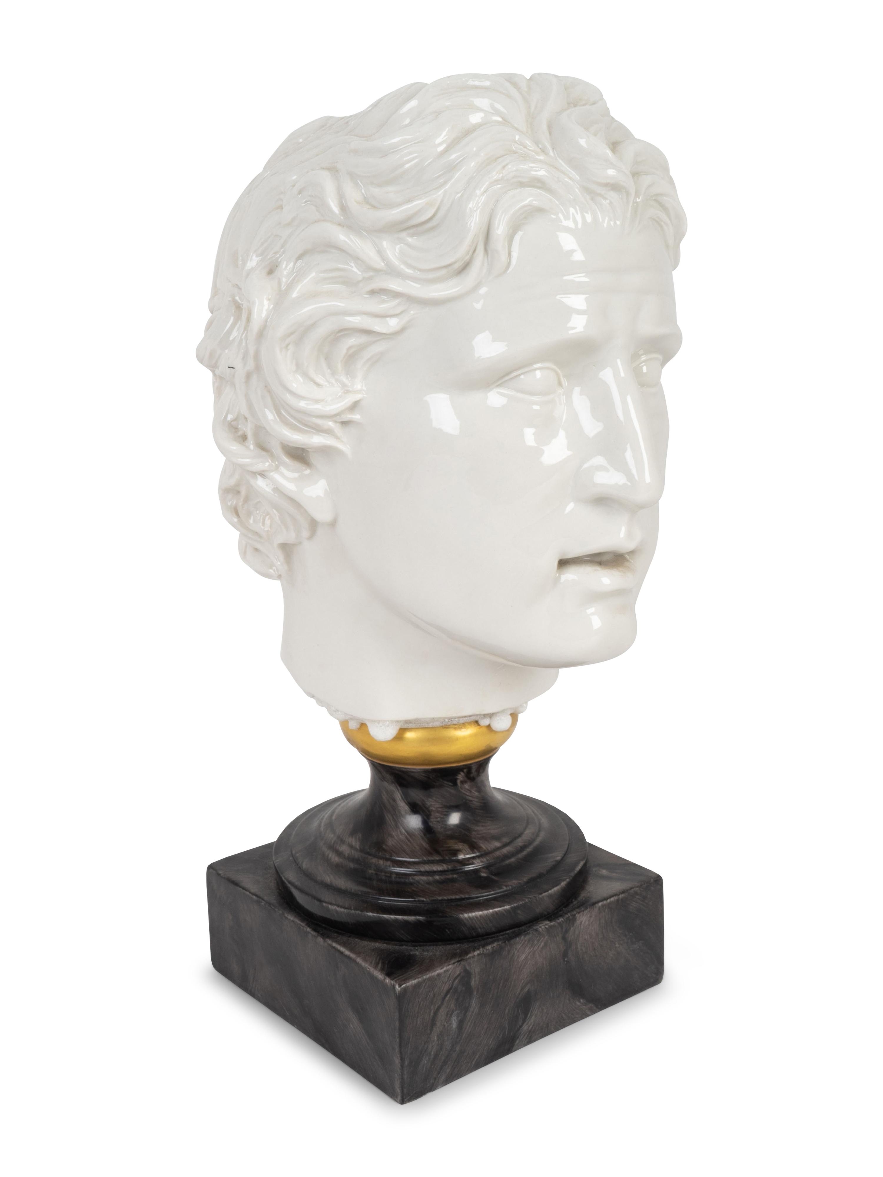 A Roman Style Porcelain Bust of a Man — 20TH CENTURY