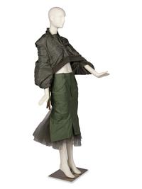 Junya Watanabe for Comme des Garçons Olive Cropped Puffer Jacket and Long Skirt