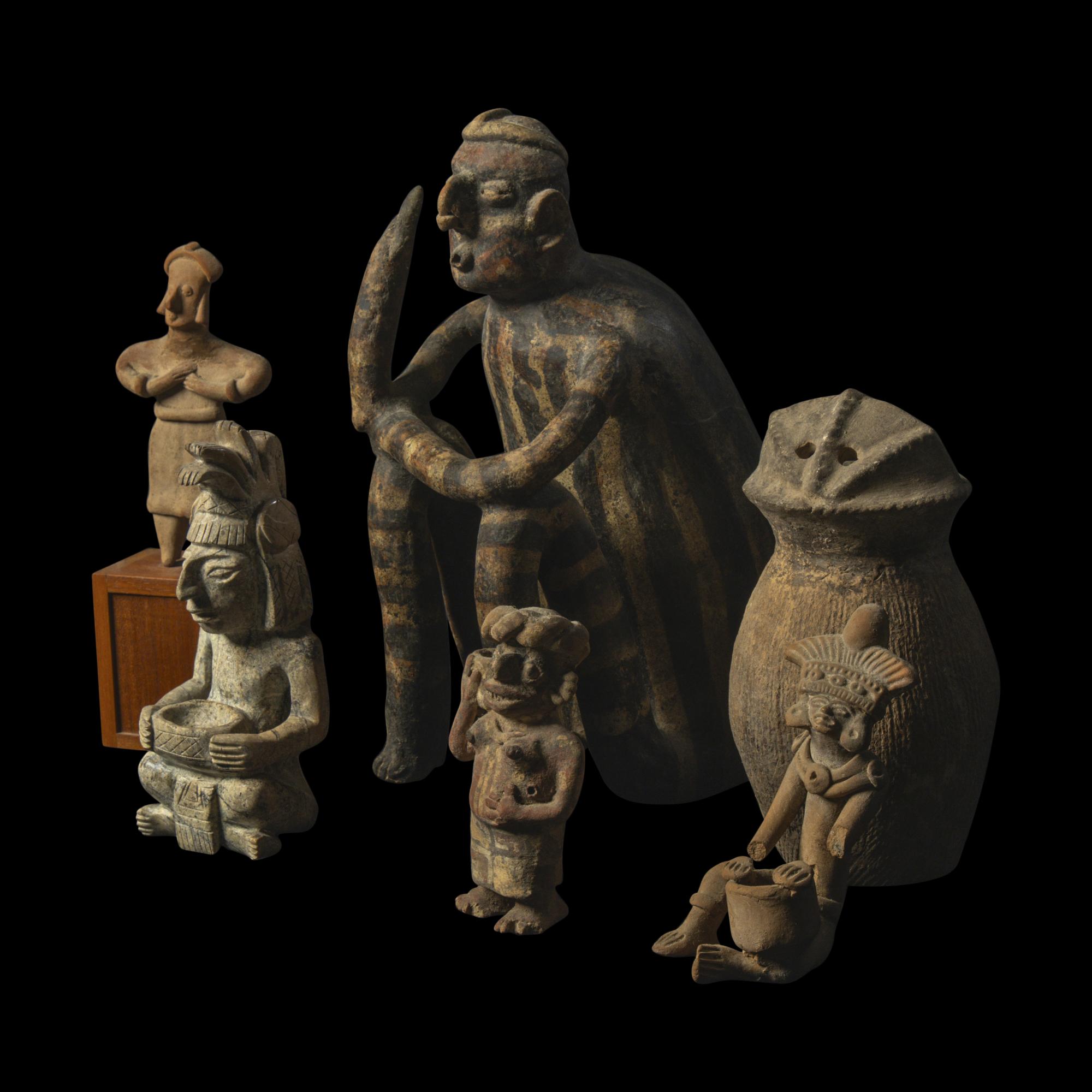 Six Pre-Columbian Terracotta Figures and Vessels
