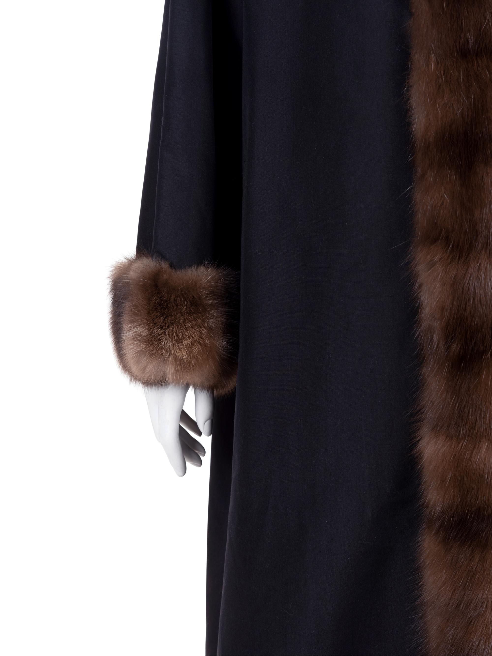 Sable Fur Trimmed Salon Coat