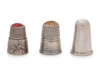 Three Continental Silver Thimbles