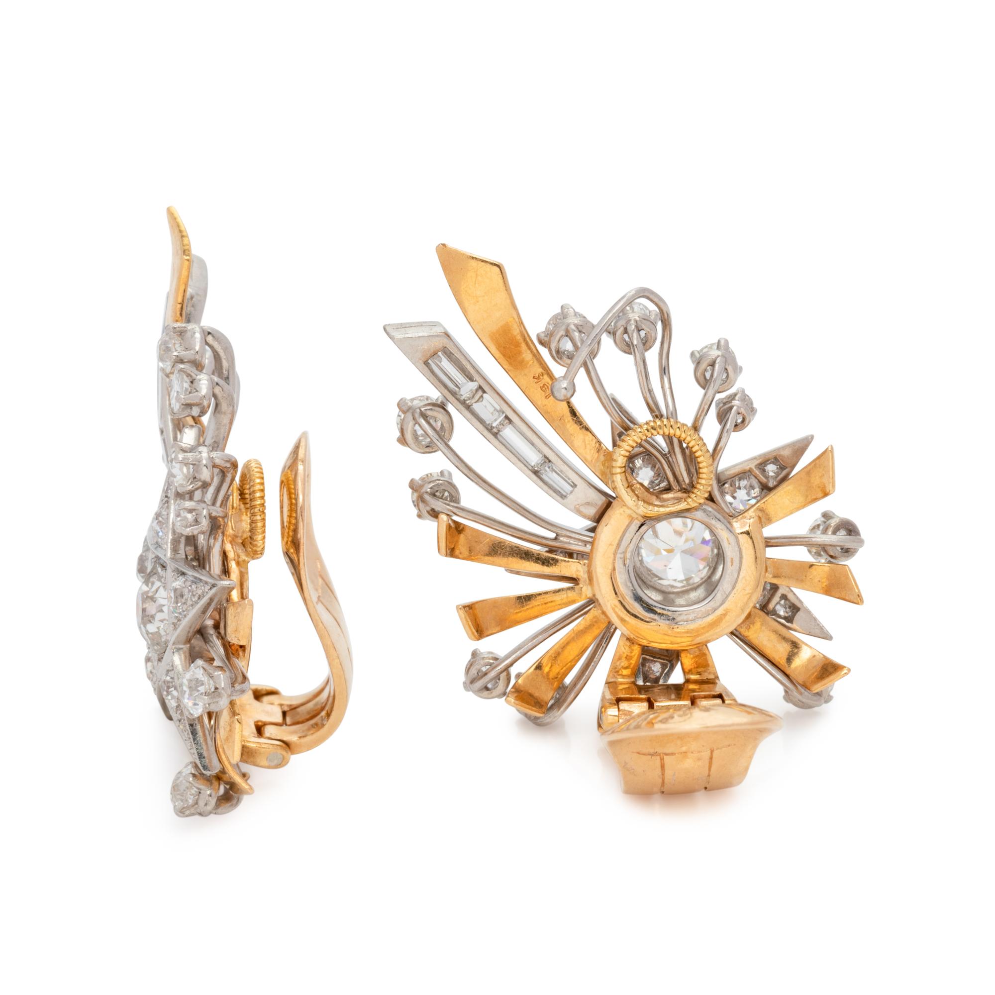 RETRO, DIAMOND STAR EARCLIPS